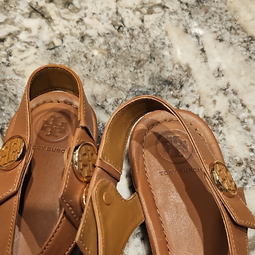 Tory Burch Tan Leather Sandals - Picture 2 of 5